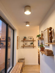 Travira Travertine Marble and WoodCeiling Light - Wabi Sabi for Hallways